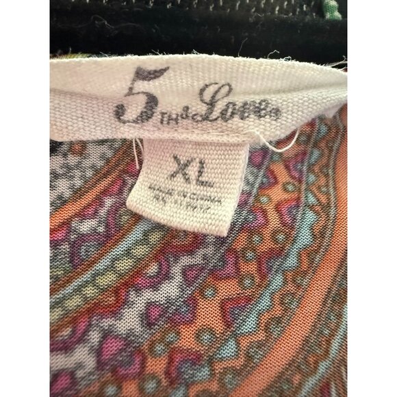 5th & Love Black Multi-Color Damask Design Dress - Size XL - Picture 11 of 11